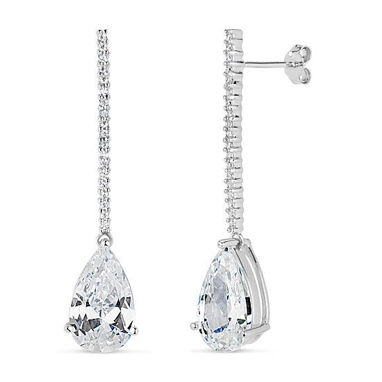 Womens 3 1/4 CT. T.W. Cubic Zirconia Sterling Silver Drop Earrings