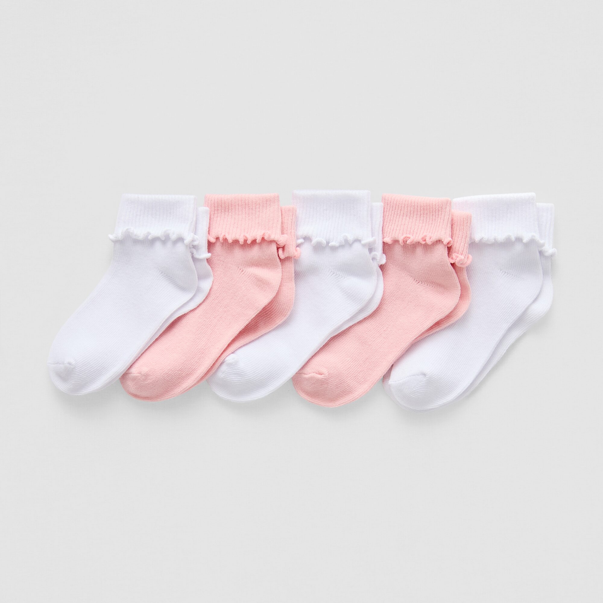 Okie Dokie Toddler Girls 5 Pair Turncuff Socks