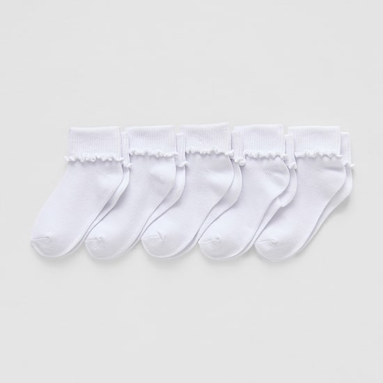 Okie Dokie Toddler Girls 5 Pair Turncuff Socks