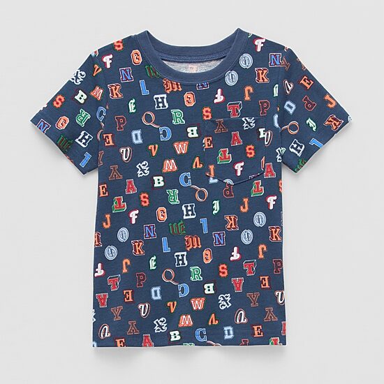 Okie Dokie Toddler & Little Boys Crew Neck Short Sleeve Regular Fit Graphic T-Shirt