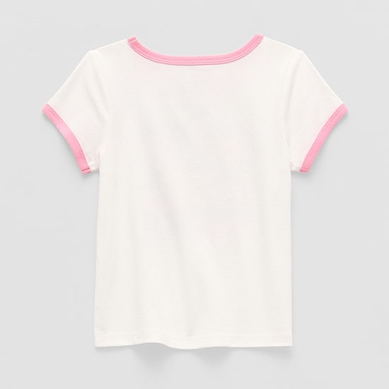Okie Dokie Toddler & Little Girls U Neck Short Sleeve Regular Fit Graphic T-Shirt