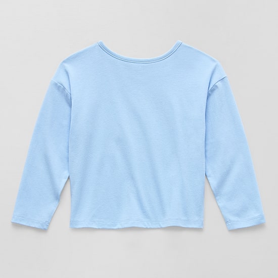 Okie Dokie Toddler & Little Girls Round Neck Long Sleeve Regular Fit Graphic T-Shirt