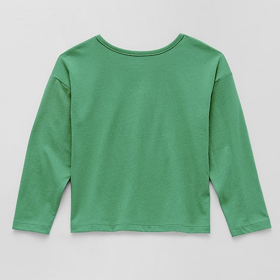 Okie Dokie Toddler & Little Girls Round Neck Long Sleeve Regular Fit Graphic T-Shirt