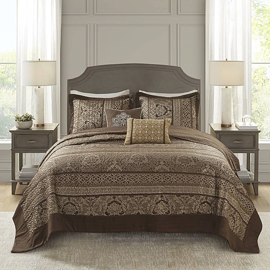 Madison Park Venetian 5 Piece Reversible Jacquard Bedspread Set