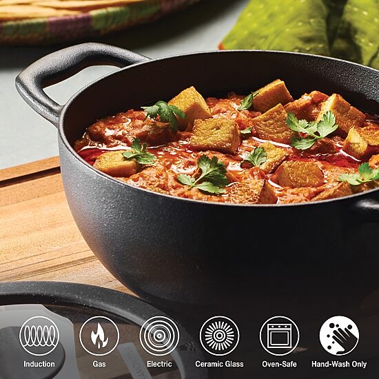 Tramontina Pre-Seasoned Cast Iron 2.3-qt. Kadai