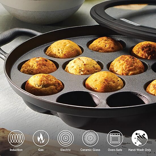 Tramontina Pre-Seasoned Cast Iron Paniyarakkal Pan
