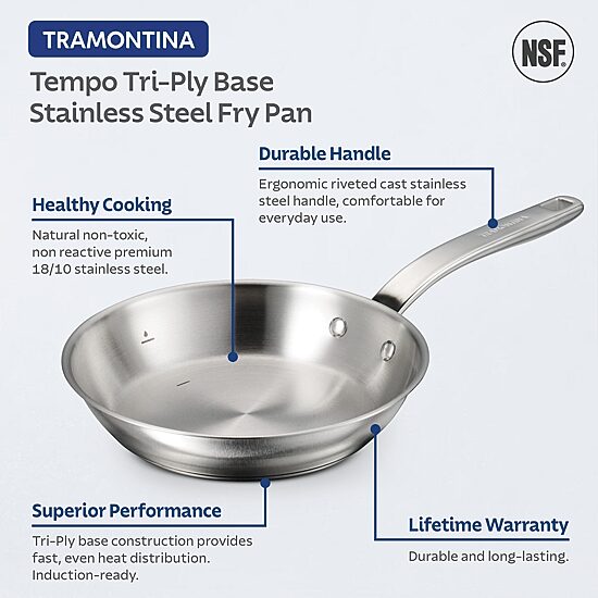 Tramontina Tempo Tri-Ply Stainless Steel 8" Frying Pan