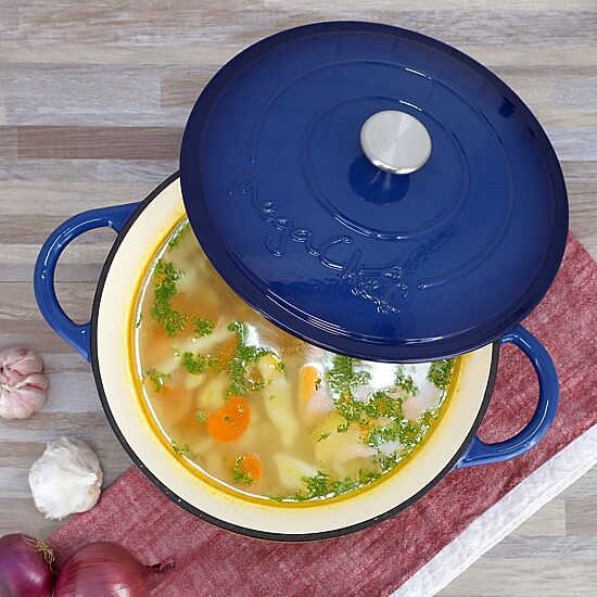 MegaChef Enameled Cast Iron 6.35-qt. Round Dutch Oven