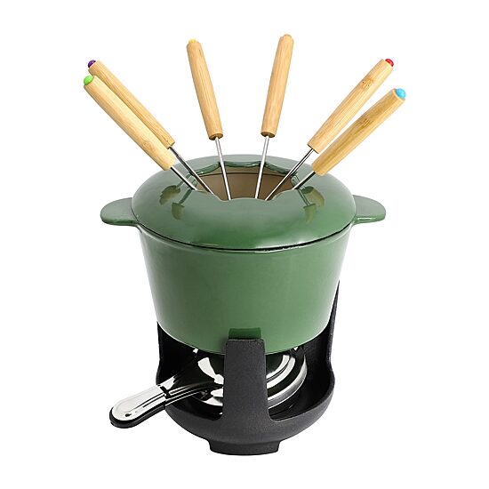 MegaChef Enameled Cast Iron Fondue Set