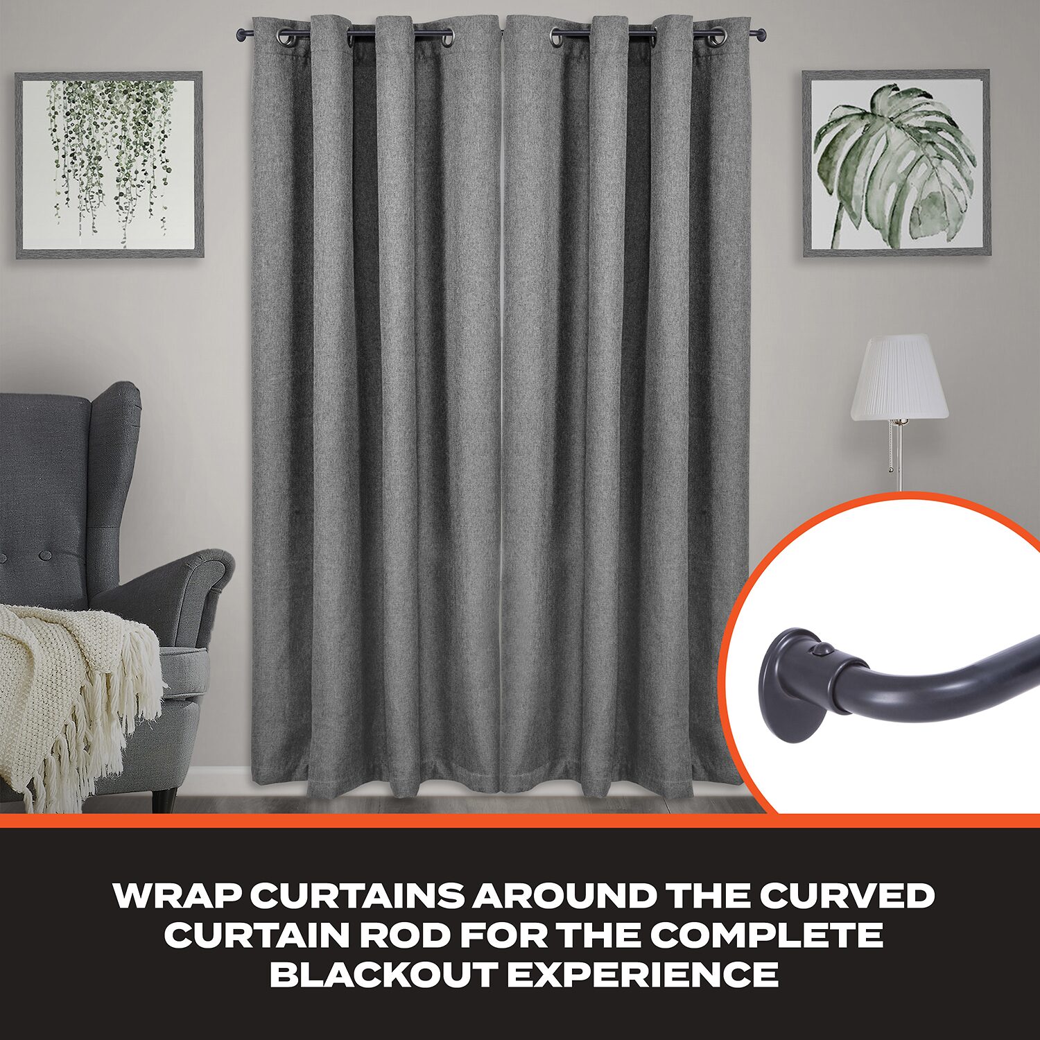 Sun Zero Blackout Wrap Around 5/8 Adjustable Curtain Rod