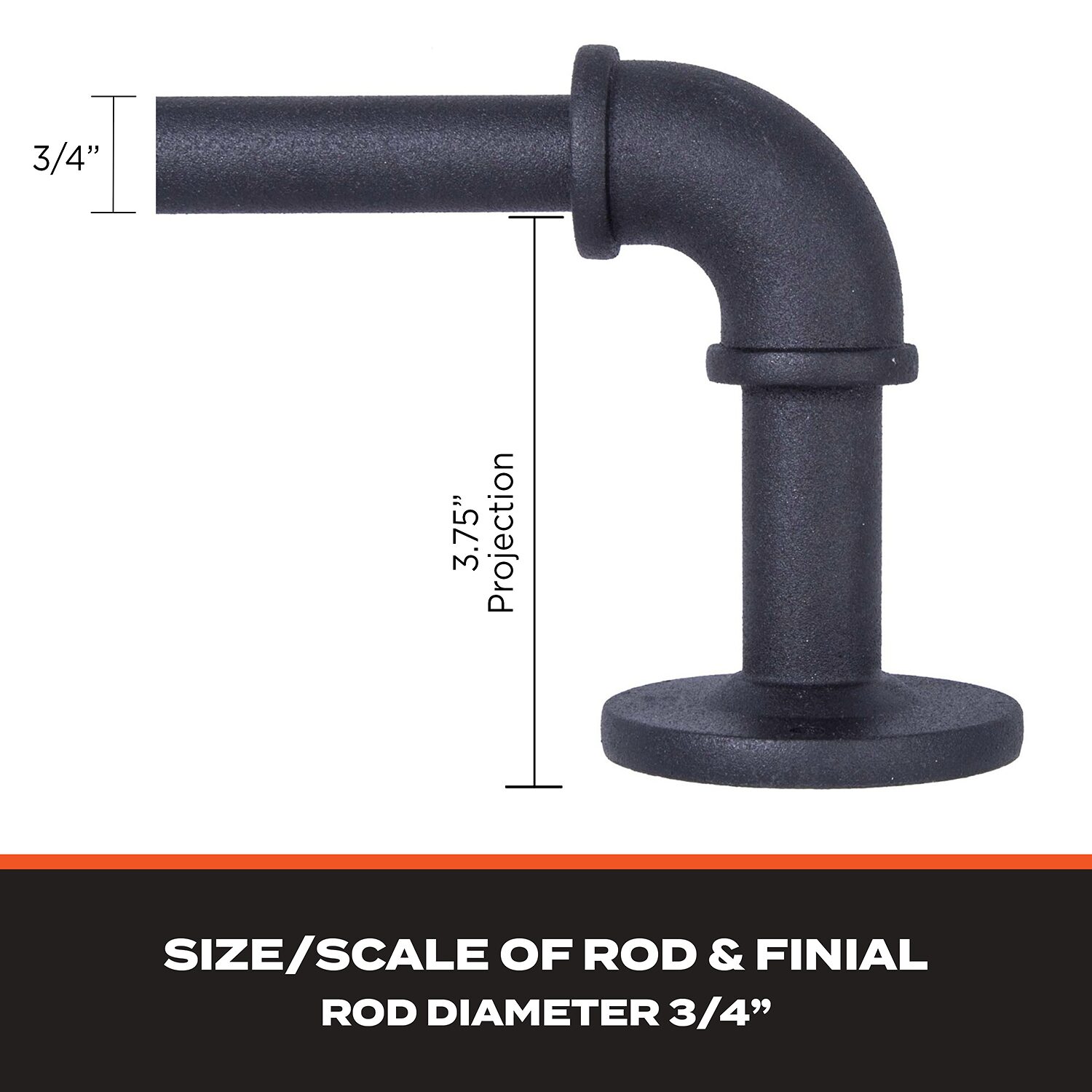 Sun Zero Room Darkening Bronn Industrial 3/4 Curtain Rod