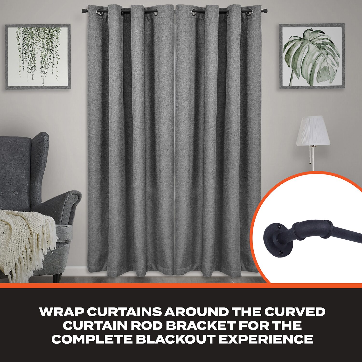 Sun Zero Room Darkening Bronn Industrial 3/4 Curtain Rod