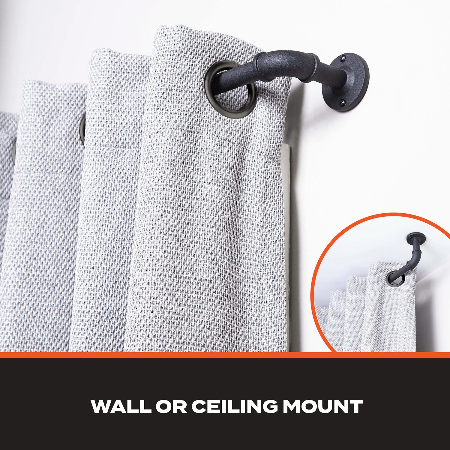 Sun Zero Room Darkening Bronn Industrial 3/4 Curtain Rod