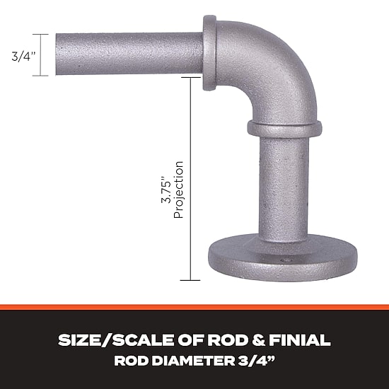 Sun Zero Room Darkening Bronn Industrial 3/4 IN Curtain Rod