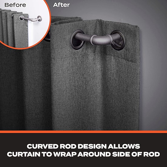 Sun Zero Room Darkening Bronn Industrial 3/4 IN Curtain Rod