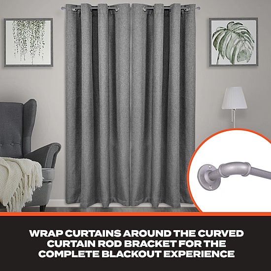 Sun Zero Room Darkening Bronn Industrial 3/4 IN Curtain Rod