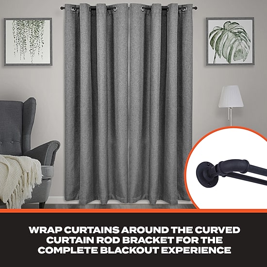 Sun Zero Room Darkening Bronn Industrial 3/4 IN Double Curtain Rod