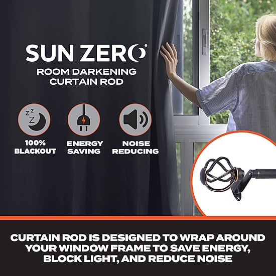Sun Zero Room Darkening Cage 3/4 IN Curtain Rod