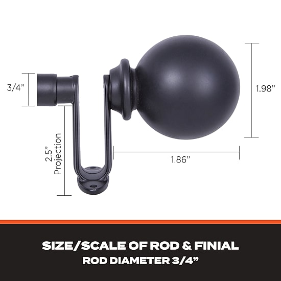Sun Zero Room Darkening Philip 3/4 IN Curtain Rod