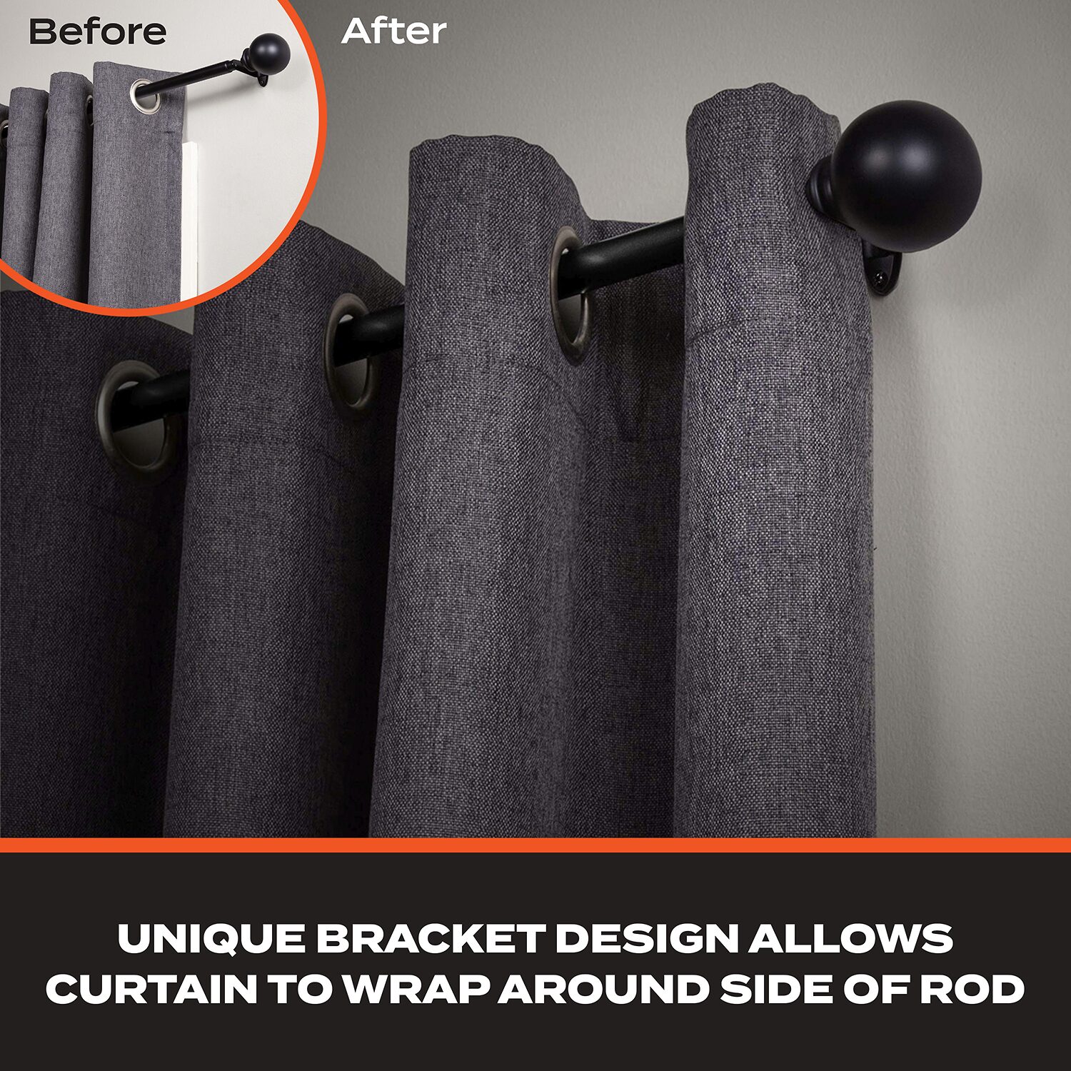 Sun Zero Room Darkening Philip 3/4 Curtain Rod