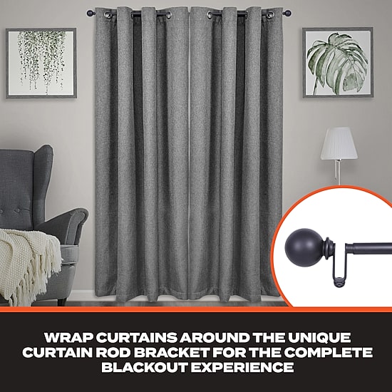 Sun Zero Room Darkening Philip 3/4 IN Curtain Rod