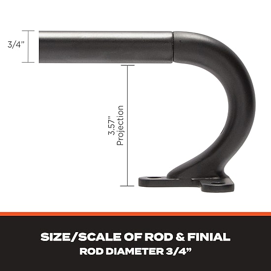 Sun Zero Wrap Around 3/4 IN Adjustable Curtain Rod