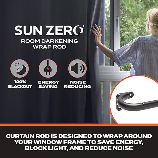 Sun Zero Wrap Around 3/4 IN Adjustable Curtain Rod