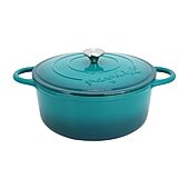 MegaChef Round Enameled Cast Iron 6 1/4 Qt Cast Iron Dutch Oven