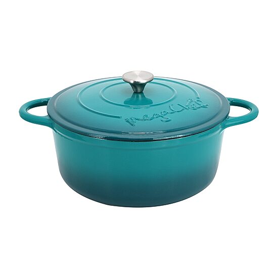 MegaChef Round Enameled Cast Iron 6 1/4 Qt Cast Iron Dutch Oven