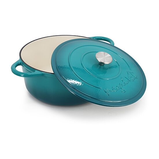 MegaChef Round Enameled Cast Iron 6 1/4 Qt Cast Iron Dutch Oven