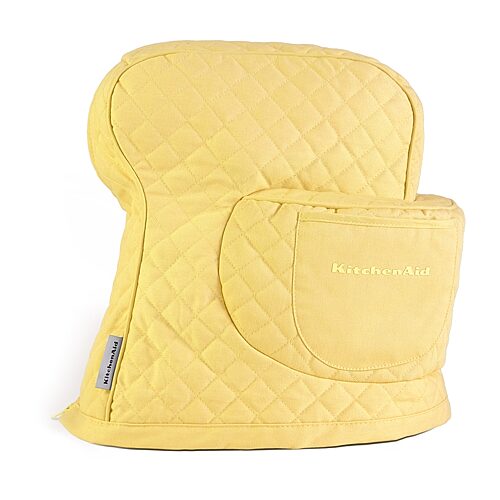 KitchenAid Fitted Tilt-Head Solid Stand Mixer Cover with Storage Pocket, Quilted, 14.37" x 18" x 10" - Butter Yellow