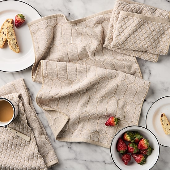 Martha Stewart Honeycomb Chambray 4-pc. Kitchen Towel Set