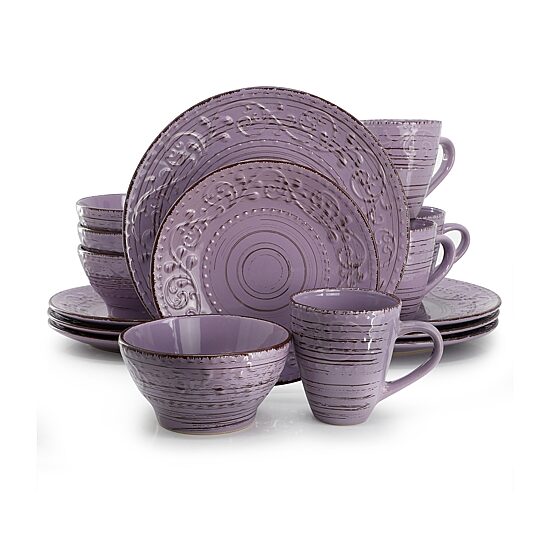 Elama Malibu Mica 16-pc. Stoneware Dinnerware Set