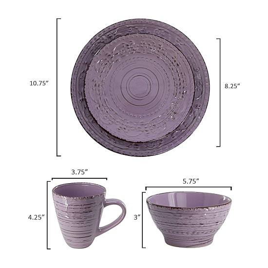 Elama Malibu Mica 16-pc. Stoneware Dinnerware Set