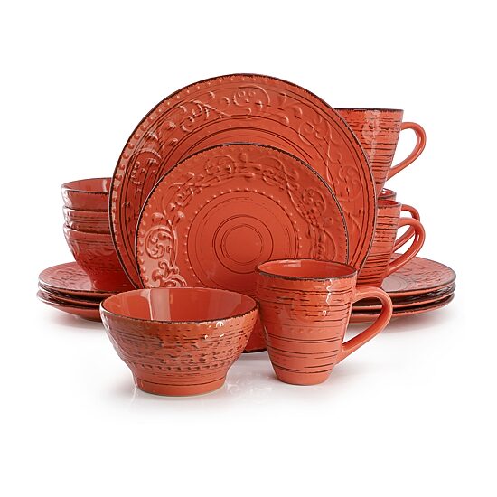 Elama Malibu Jasper 16-pc. Stoneware Dinnerware Set
