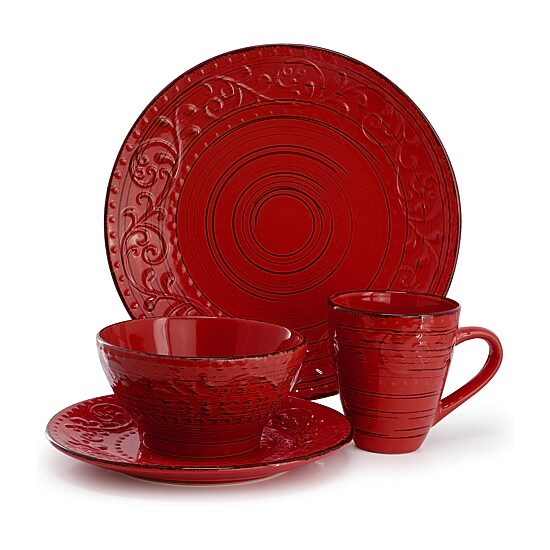 Elama Malibu Ocean Bloom 16-pc. Stoneware Dinnerware Set