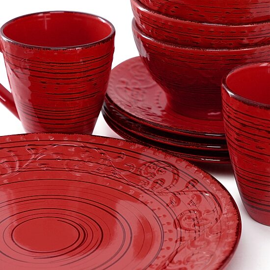 Elama Malibu Ocean Bloom 16-pc. Stoneware Dinnerware Set