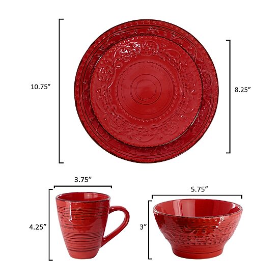Elama Malibu Ocean Bloom 16-pc. Stoneware Dinnerware Set