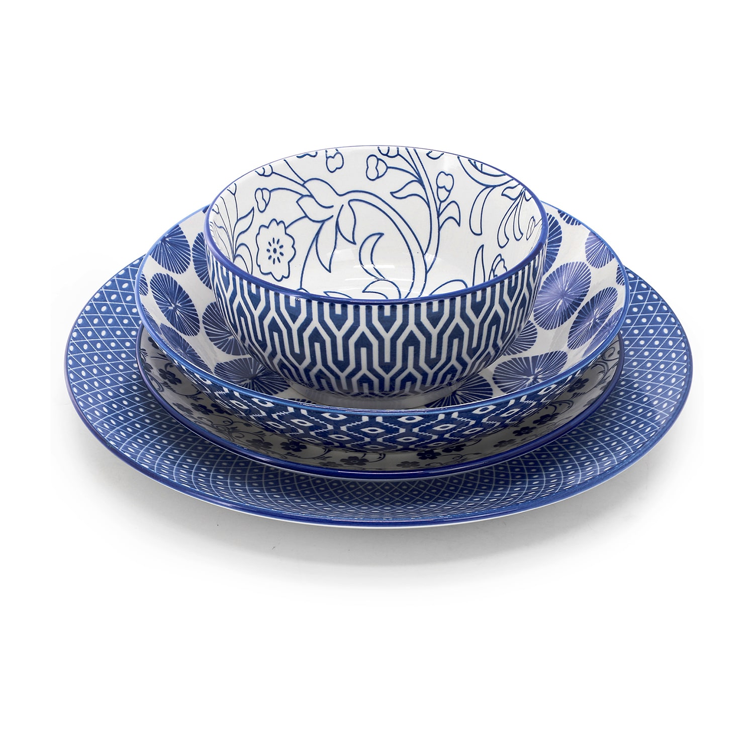 Elama Aurora 16 Piece 16-pc. Porcelain Dinnerware Set