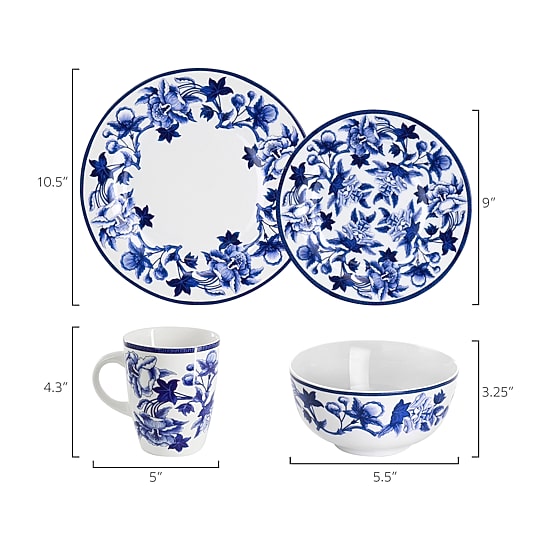 Elama Cattleya 16-pc. Porcelain Dinnerware Set