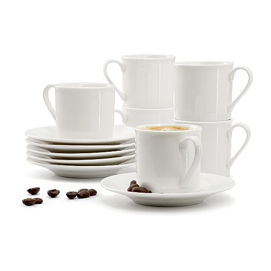 Elama Aspin 12 Piece 2.5 Ounce 12-pc. Cup & Saucer Set