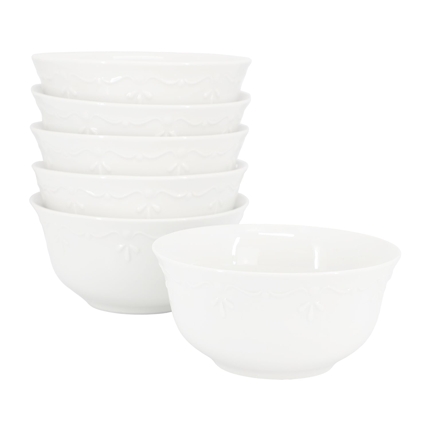 Elama Henryi 6.1 Inch 6-pc. Porcelain Salad Bowl