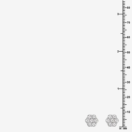 Diamond Blossom (G / Si1-Si2) 1 CT. T.W. Lab Grown White Diamond Sterling Silver 8.8mm Stud Earrings