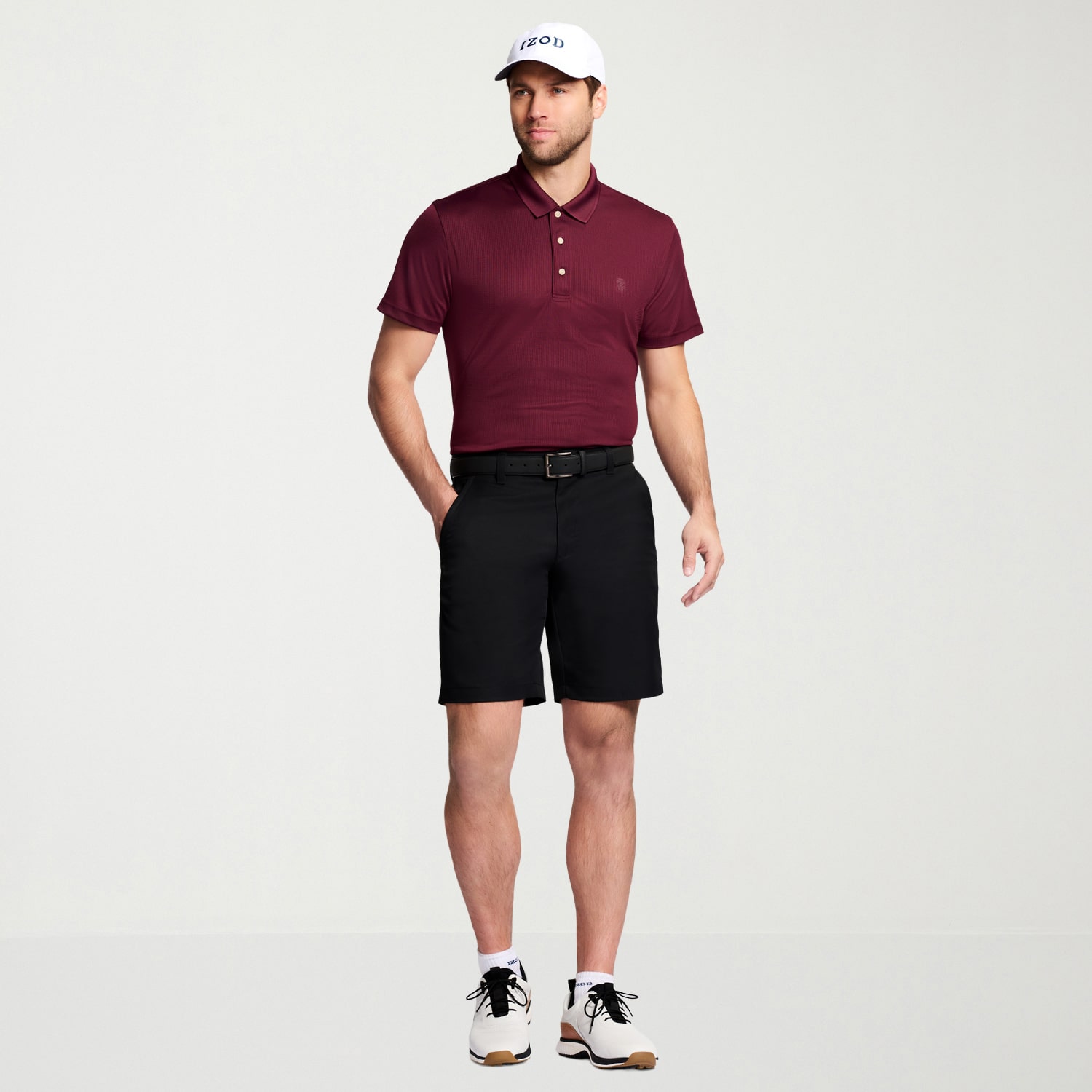 IZOD Performance Micro Poly Mens Moisture Wicking Golf Short