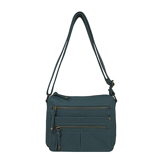 Bueno of California Elephant Washed Double Zip Crossbody Bag