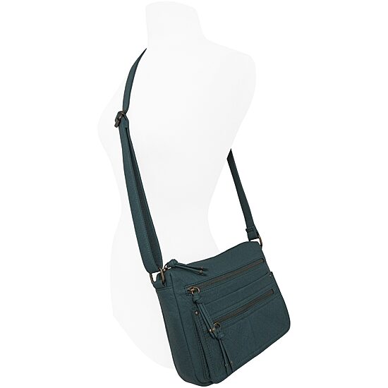 Bueno of California Elephant Washed Double Zip Crossbody Bag