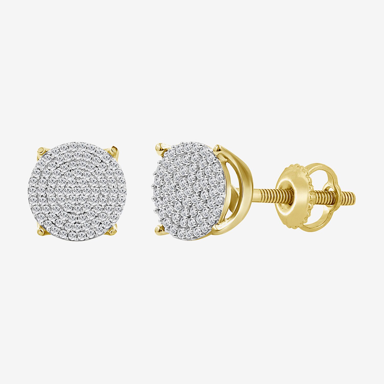 (J / I3) 1/3 CT. T.W. Natural White Diamond 10K Gold 8.7mm Oval Stud Earrings