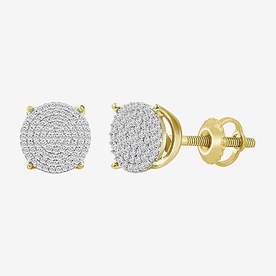(J / I3) 1/3 CT. T.W. Natural White Diamond 10K Gold 8.7mm Oval Stud Earrings
