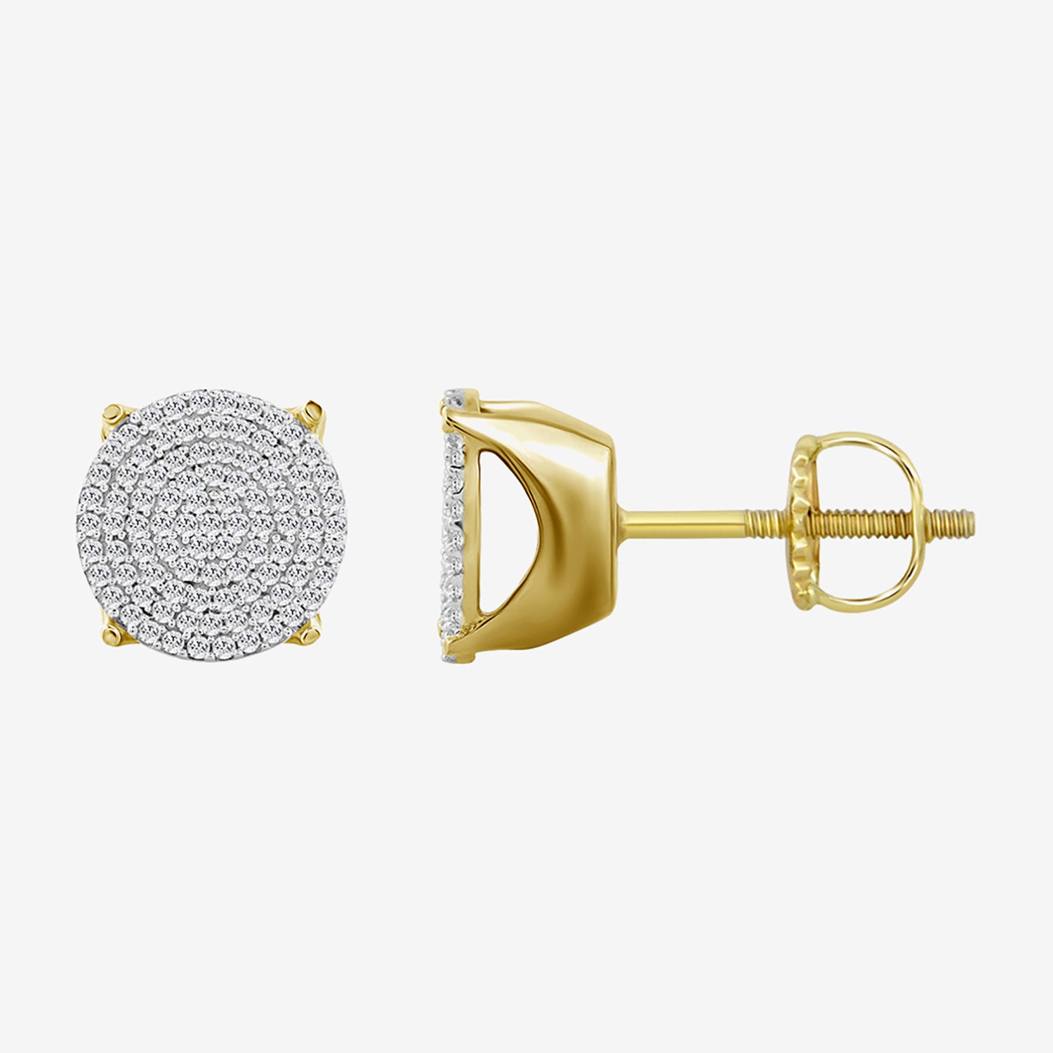 (J / I3) 1/3 CT. T.W. Natural White Diamond 10K Gold 8.7mm Oval Stud Earrings