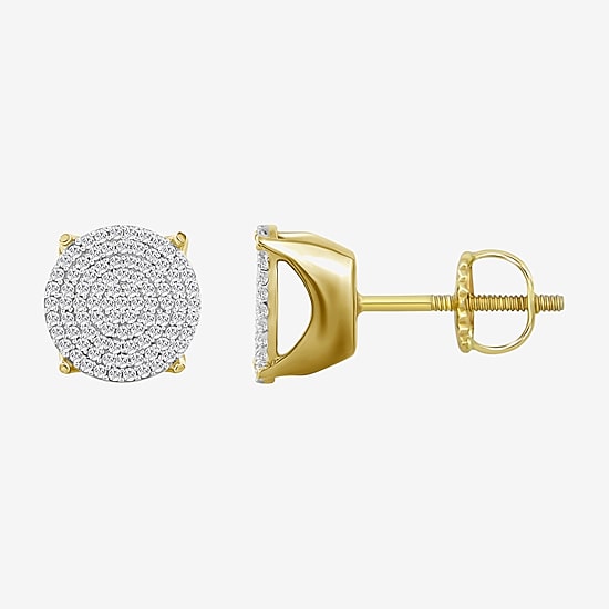 (J / I3) 1/3 CT. T.W. Natural White Diamond 10K Gold 8.7mm Oval Stud Earrings